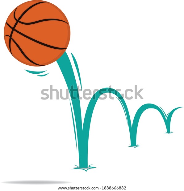 Basketball ball with a bounce\
effect