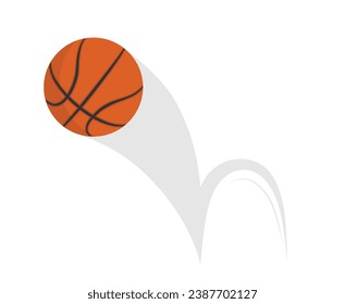 Basketball ball with bounce effect isolated on white background.