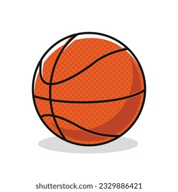 Basketball ball cartoon front side flat art design illustration template free editable