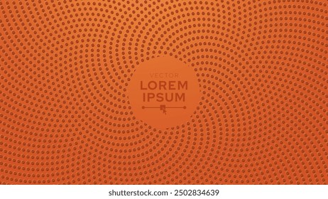 Basketball Ball Cartoon Leather Texture with Bumps Pattern Background. Orange Rubber Pebbles Grain Dots Texture. Sports Theme Banner Backdrop. Vector Illustration.