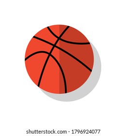 Basketball ball colored icon on white background with shadow. Back to school. School theme. Vector EPS10