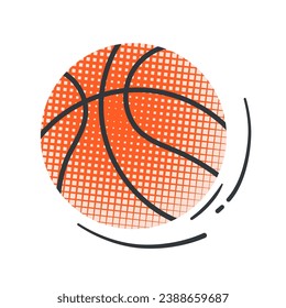 Basketball ball colorful icon with texture effect. Sport, team play concept. Vector flat modern illustration isolated. 