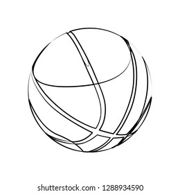 basketball ball contour vector illustration