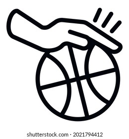 Basketball ball control icon. Outline Basketball ball control vector icon for web design isolated on white background