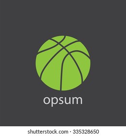 basketball ball cut identity template icon design element
