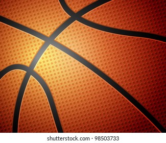 Basketball ball detail leather texture background. Vector illustration.