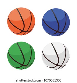 basketball ball different color set realistic vector illustration isolated