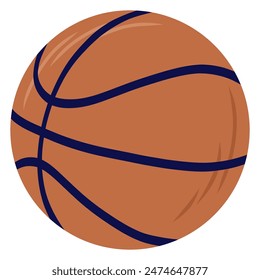 Basketball Ball Doodle Flat Design Vector Illustration