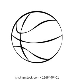 basketball ball doodle on white background