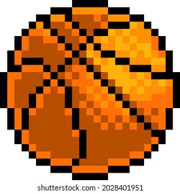 Ein Basketball-Acht-Bit-Retro-Symbol für Pixelkunst-Sportarten im Videospiel