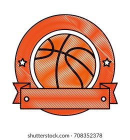Basketball ball emblem