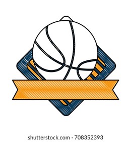 Basketball ball emblem