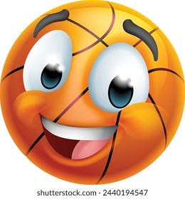 Ein Basketball Emoticon Cartoon Gesicht Ikone