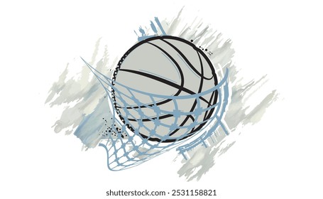 Basketball ball entering the basket. Vector work.
It is not an artificial intelligence study.