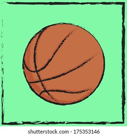 Basketball ball is equipment for basketball playing.