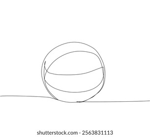 basketball ball, exercises, physical education lesson one line art. Continuous line drawing of knowledge, cognition, sports, fitness, gymnastics, school, education university