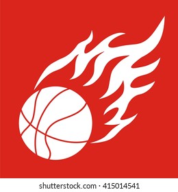 basketball ball in fire