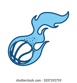 Basketball ball in fire icon vector illustration graphic design