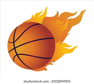 Basketball ball with fire vector