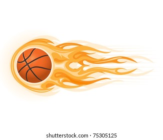 Basketball ball in flame