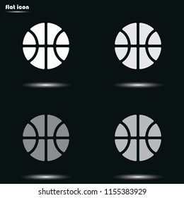 Basketball ball flat grayscale vector icon.