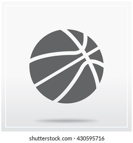 Basketball ball. Flat icon of graphical symbol of basketball or sport in general. Vector illustration