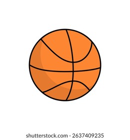  Basketball Ball Flat Icon Isolated on White