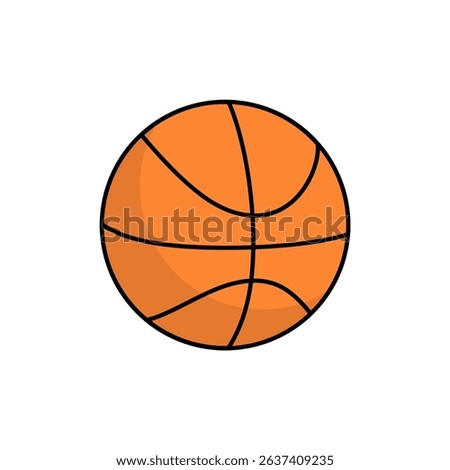  Basketball Ball Flat Icon Isolated on White