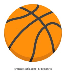 Basketball ball flat icon, sport and game, vector graphics, a colorful solid pattern on a white background, eps 10.