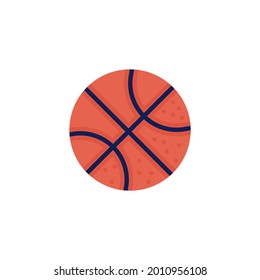 Basketball ball flat icon, vector sign, colorful pictogram isolated on white. Sport symbol, logo illustration. Flat style design