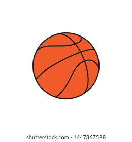 basketball ball flat line icon on white background. simple vector logo art for tournament illustration and sport apps. eps 10