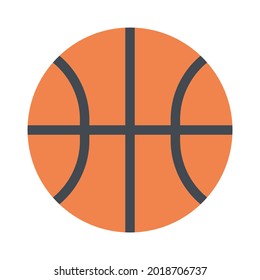 Basketball ball flat style vector illustration. High quality orange basket ball logo icon isolated on white background 