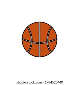 Basketball ball game logo icon sign round Sport emblem element Hand drawn Modern design Fashion print clothes apparel greeting invitation card banner poster badge flyer Vector