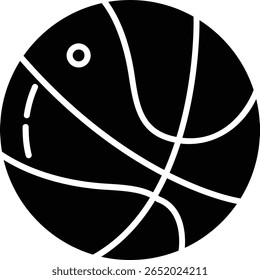 Design de ícone de vetor de glifos de bolas de basquete