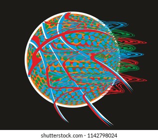 Basketball ball graphic design vector art