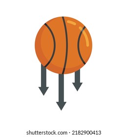Basketball ball gravity icon. Flat illustration of basketball ball gravity vector icon isolated on white background