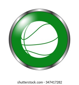Basketball ball - green vector icon