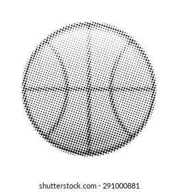 Basketball ball halftone on a white background. Stylized basketball dots