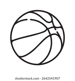 Basketball ball hand drawn outline doodle icon. Basketball equipment, team ball game, sport activity concept. Vector sketch illustration for print, web, mobile and infographics on white background.
