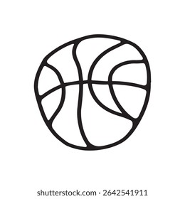 Basketball ball hand drawn outline doodle icon. Basketball equipment, team ball game, sport activity concept. Vector sketch illustration for print, web, mobile and infographics on white background.