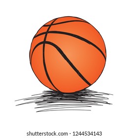 basketball ball hand drawn vector