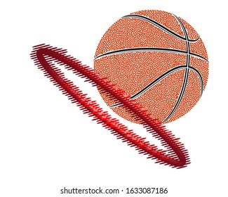 Basketball ball and hoop logo. Vector Illustration.