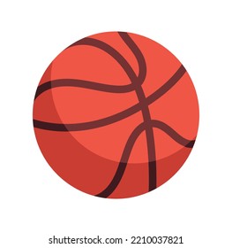 Basketball ball icon. Active lifestyle and sports, entertainment and hobbies, team play. Graphic element for printing on fabric. Poster or banner for website. Cartoon flat vector illustration