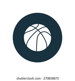 basketball ball icon circle shape on white background