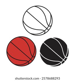 Basketball ball icon design , art and illustration with white background 