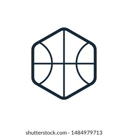 Basketball ball icon design. Flat design style. Outline logo for sport concept - Vector