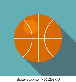 Basketball ball icon. Flat illustration of basketball ball vector icon for web design