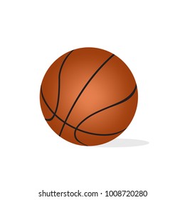 Basketball ball icon in flat style isolated vector illustration on white transparent background