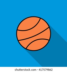 Basketball ball icon, flat style