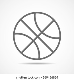 Basketballsymbol im flachen Stil.  Vektorgrafik. Grauer Basketball einzeln auf weißem Hintergrund.